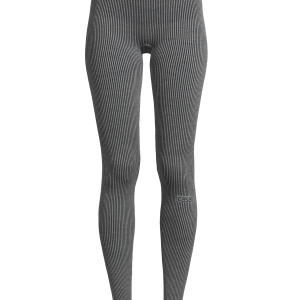 Wool Rib Tights - Black Grey Rib