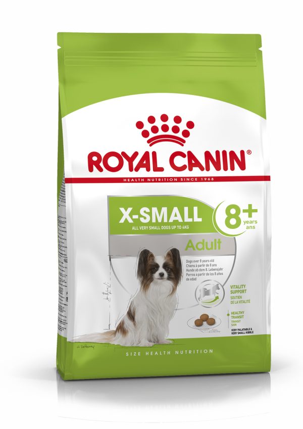 X-Small 8+ Adult Torrfoder för hund - 1,5 kg