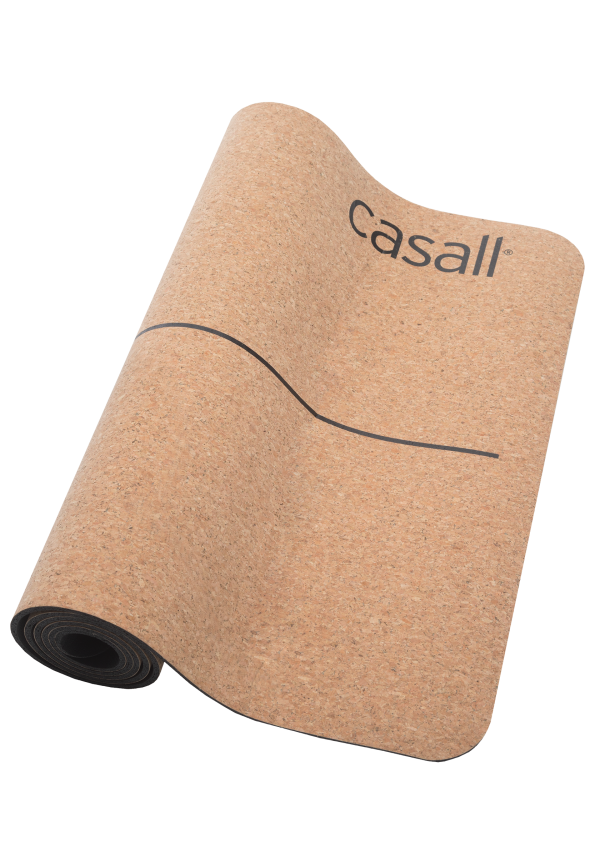 Yoga mat natural cork 5mm - Natural cork/black