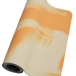 Yoga mat natural rubber grip 5mm - Yellow/cream