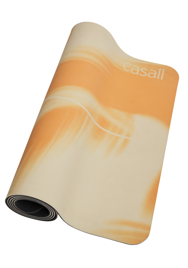 Yoga mat natural rubber grip 5mm - Yellow/cream