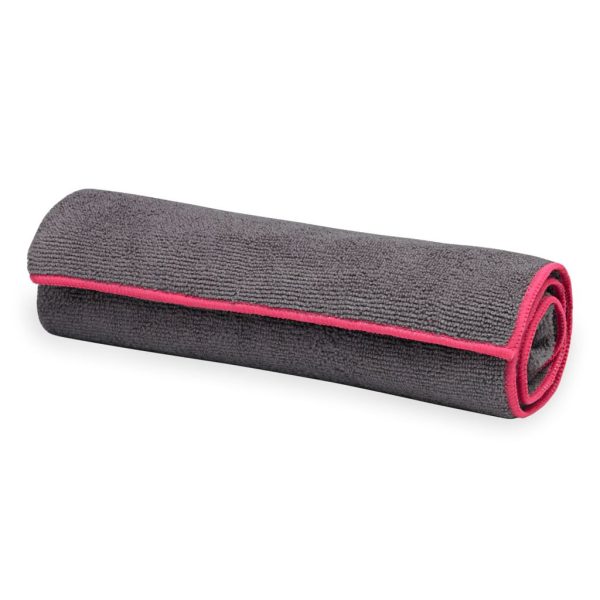GAIAM Yoga Hand Towel Frost Grey/Fuchsia Red