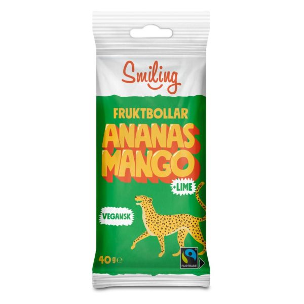 Smiling Fruktbollar Ananas Mango & Lime 40 g