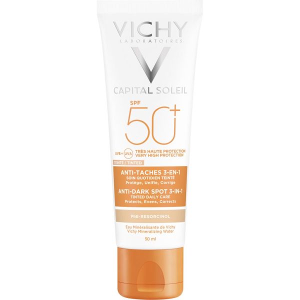 Vichy Ideal Soleil 3-i-1 Tonad Solcreme SPF50