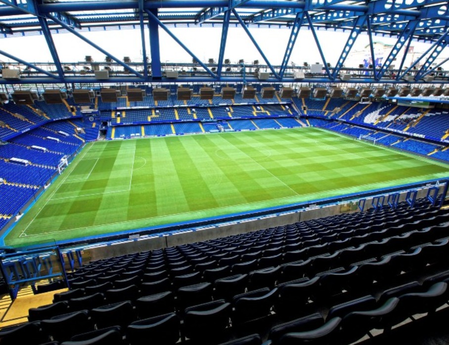 fotballtur Chelsea -stadion utsikt. West Stand