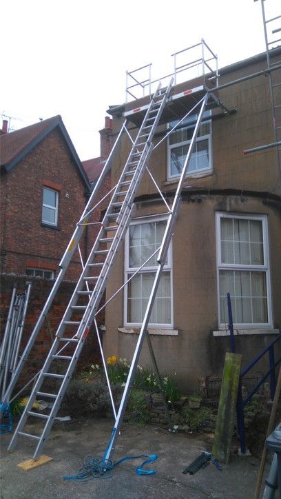 Roofing work with scaffolding image for website Gallery