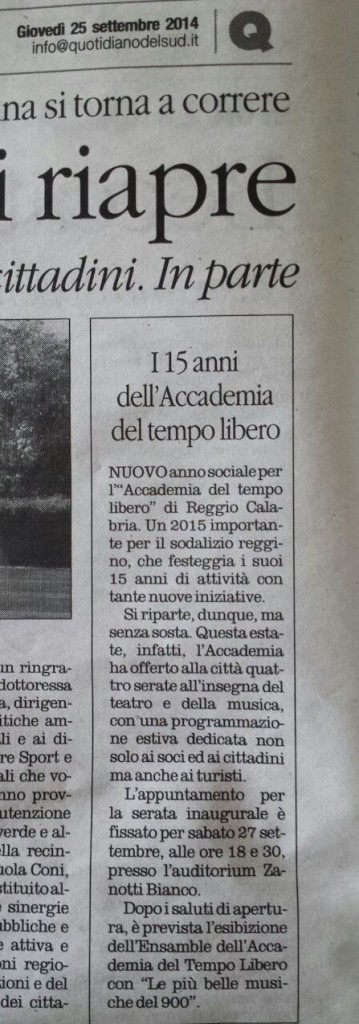 Quotidiano 25 settembre 2014