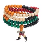 Tibetansk håndlaget yoga meditasjon unisex armbånd / halskjede med 108 duftende sandeltre perler
