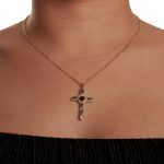 S925 Sterling sølv gullfarge Lords Prayer cross anheng - Bilde 2
