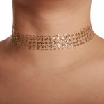 Gylden choker halskjede for damer