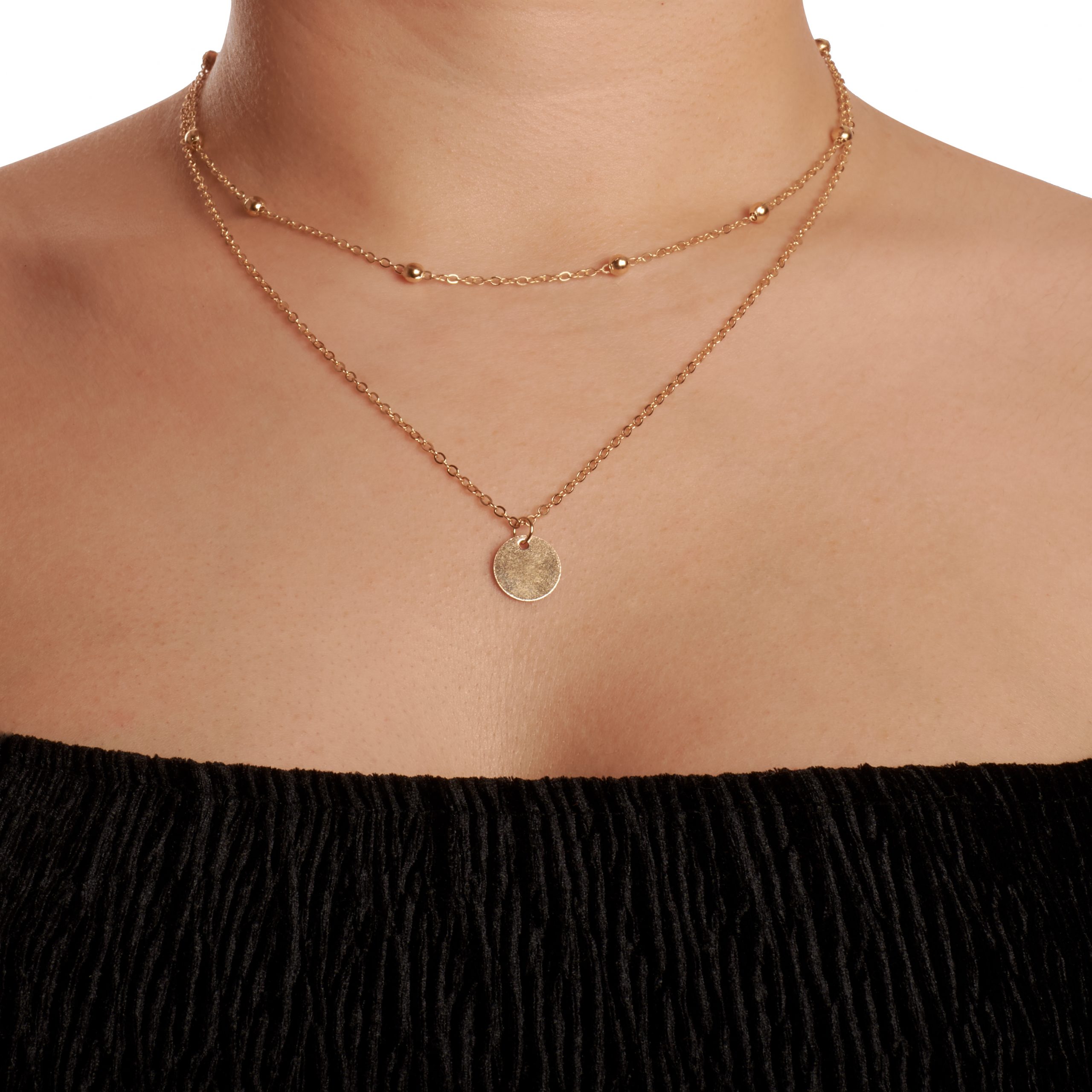 Flerlags trendy halskjede Damer vintage stil flerlags trendy halskjede - Bilde 1