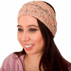 Vintage stil rosa strikkede ullpannebånd/hårbånd for damer – Accessoirer.no