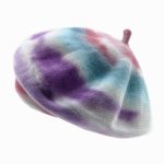 Vintage ull painter beret lilla rosa alpelue for damer