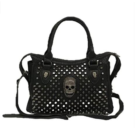 Gothic punk skulls rivet håndveske skulderveske Gothic punk skulls rivet håndveske skulderveske - Bilde 1