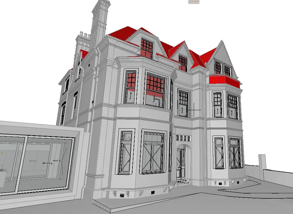 3D model of a building provided by 3d laser scanning devices by Accurate MBS