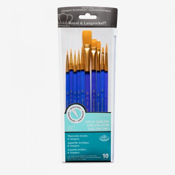 Royal & Langnickel Gold Taklon 10 Brush Set SVP1