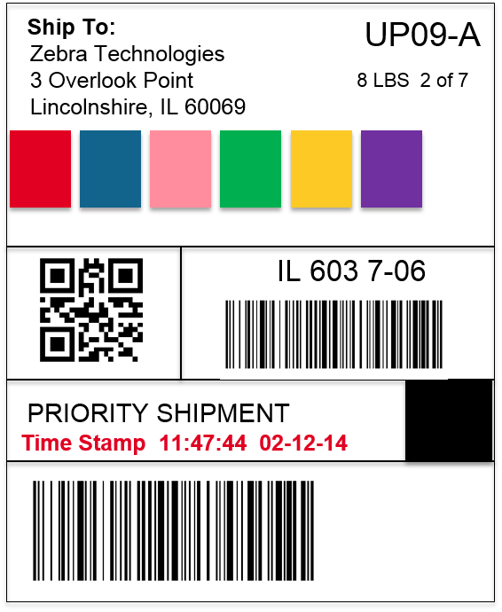 Etichetta termica a colori