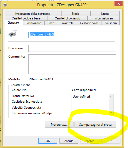 Pagina di prova driver GK420