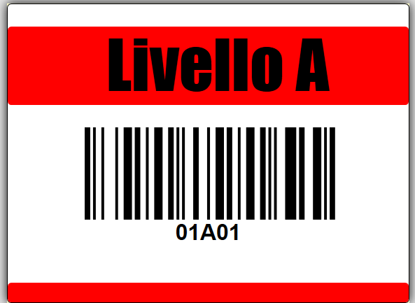 etichetta livello a colori per magazzino