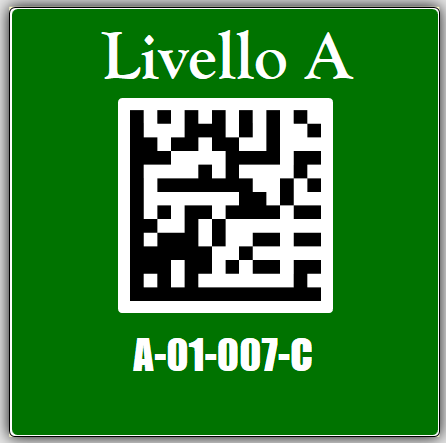 etichetta magazzino codice 2D