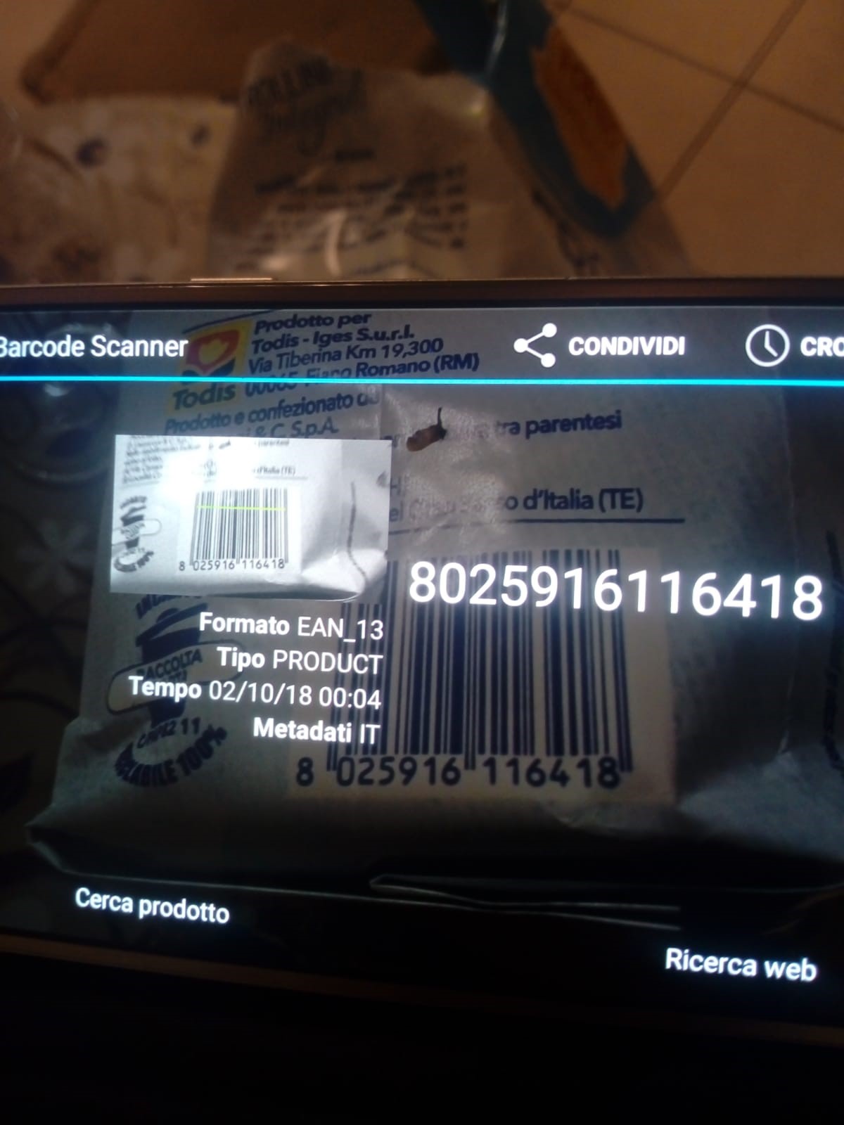 Lettura barcode con smarphone
