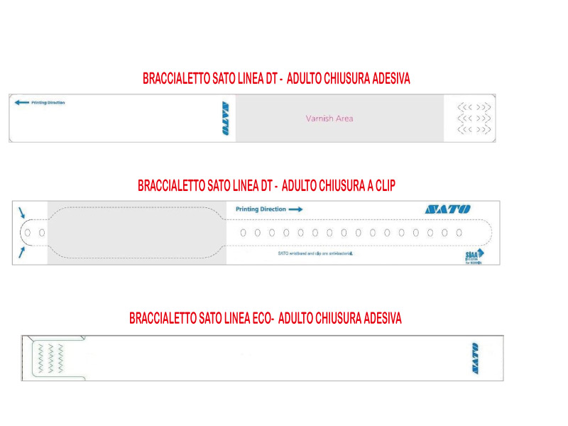 braccialetti  Sato per identificazione pazienti