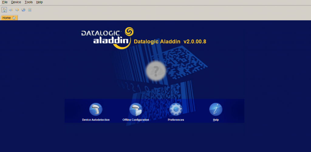schermata iniziale software Aladdin