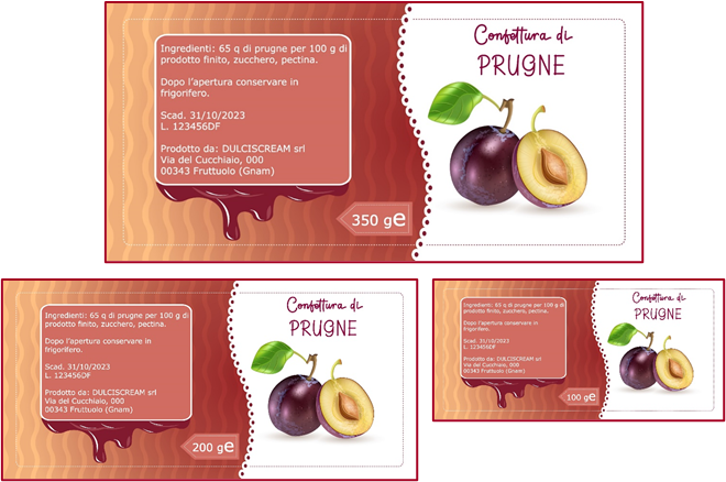 etichette a colori per marmellate e confetture