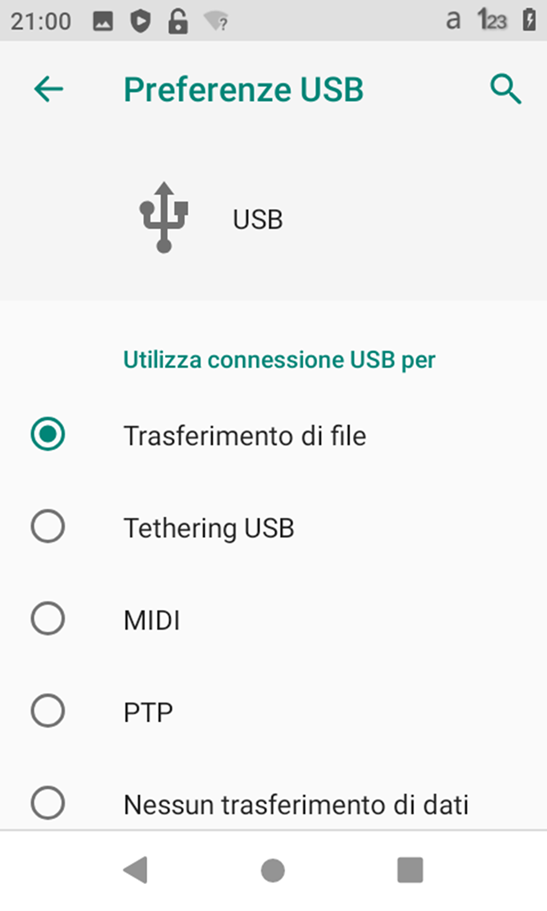 EDA61K CONNESSIONE USB PER IL TRASFERIMENTO DATI