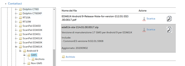 SITO HONEYWELL PER SCARICARE FIRMWARE PALMARI