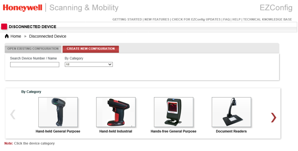 ezconfig software di configurazione lettore di codice a barre Honeywell