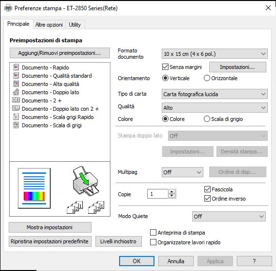 STAMPA DI UNA FOTO OCN EPSON ECOTANK