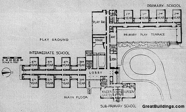 Plattegrond ontwerp, 1939 (www.greatbuildings.com)