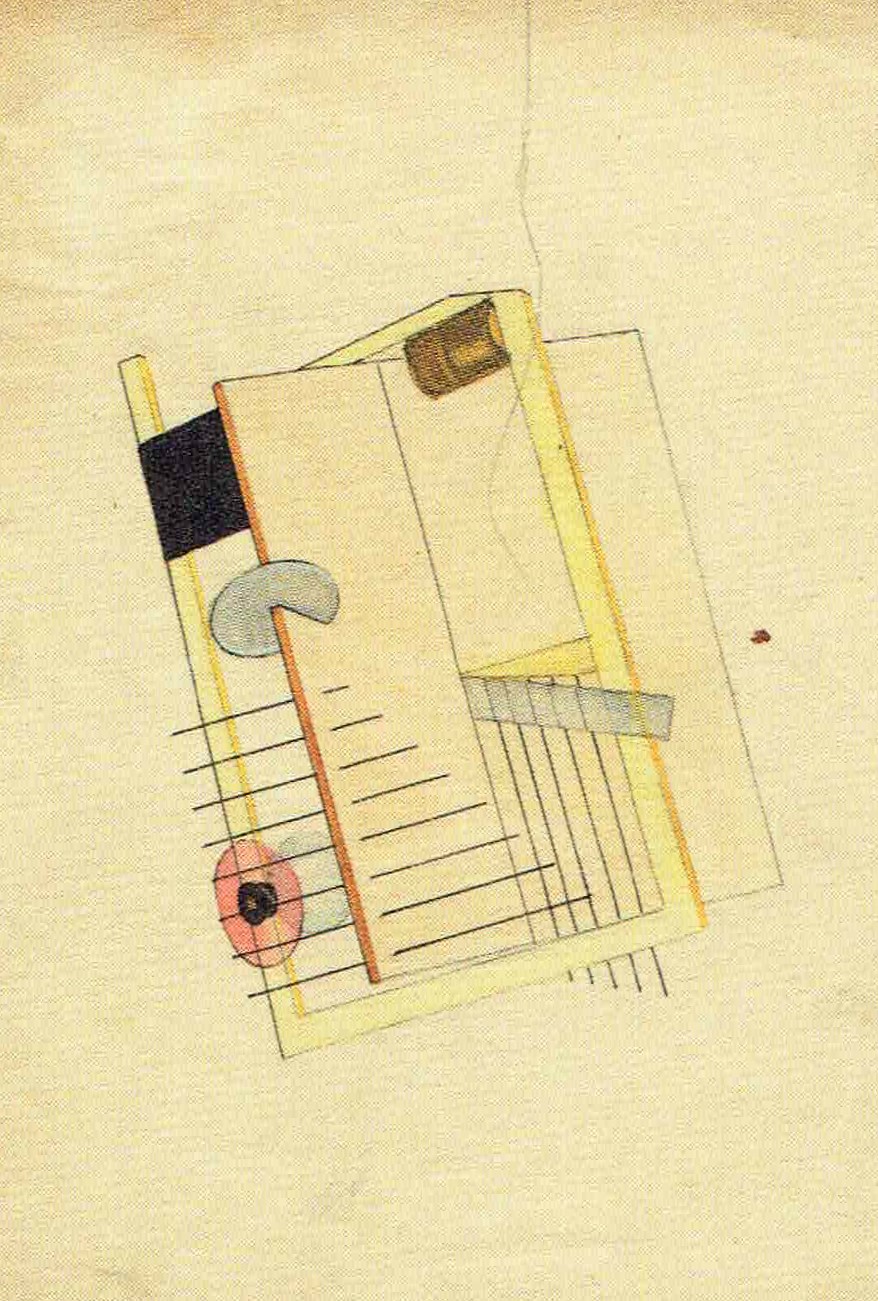 Reichardt, 'ruimtelijke studie', studie bij Moholy-Nagy, 1926-27, Collectie Bauhaus-Universiteit Weimar, Archiv der Moderne.