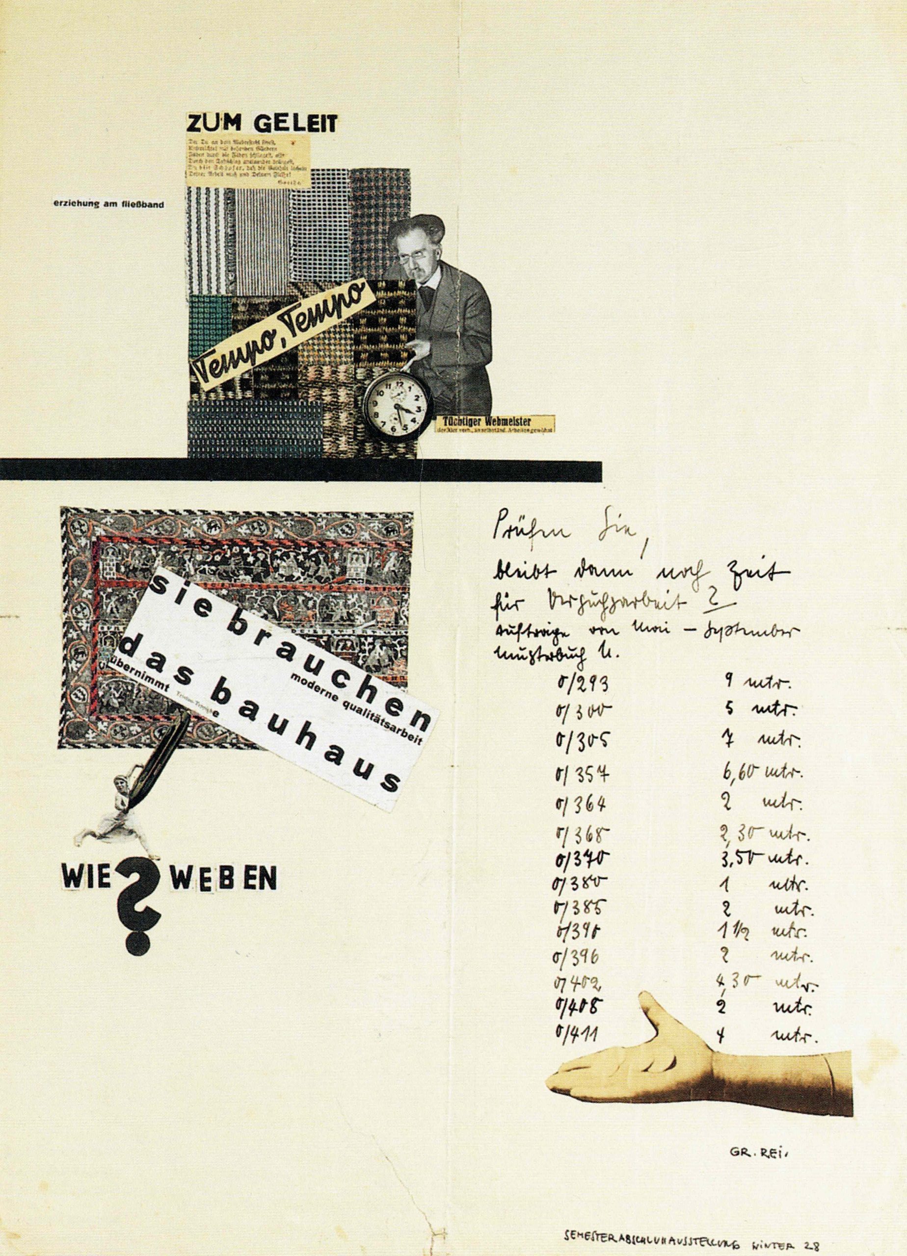 Grete Reichardt, 'sie brauchen das bauhaus', 1928, collage, Stichting Bauhaus Dessau.