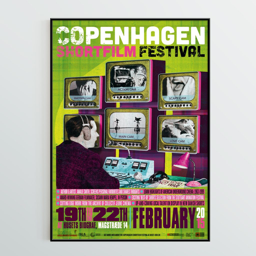 Thomas Løj Christensen: Visuel identitet i plakatdesign for Copenhagen Short Film Festival.