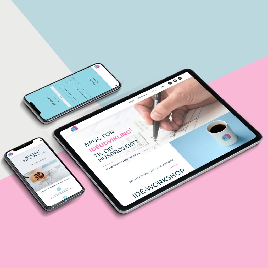 Tilpasset webdesign af Adding Colors - Et stilfuldt og funktionelt website skabt til 'Forny Dit Hus'.