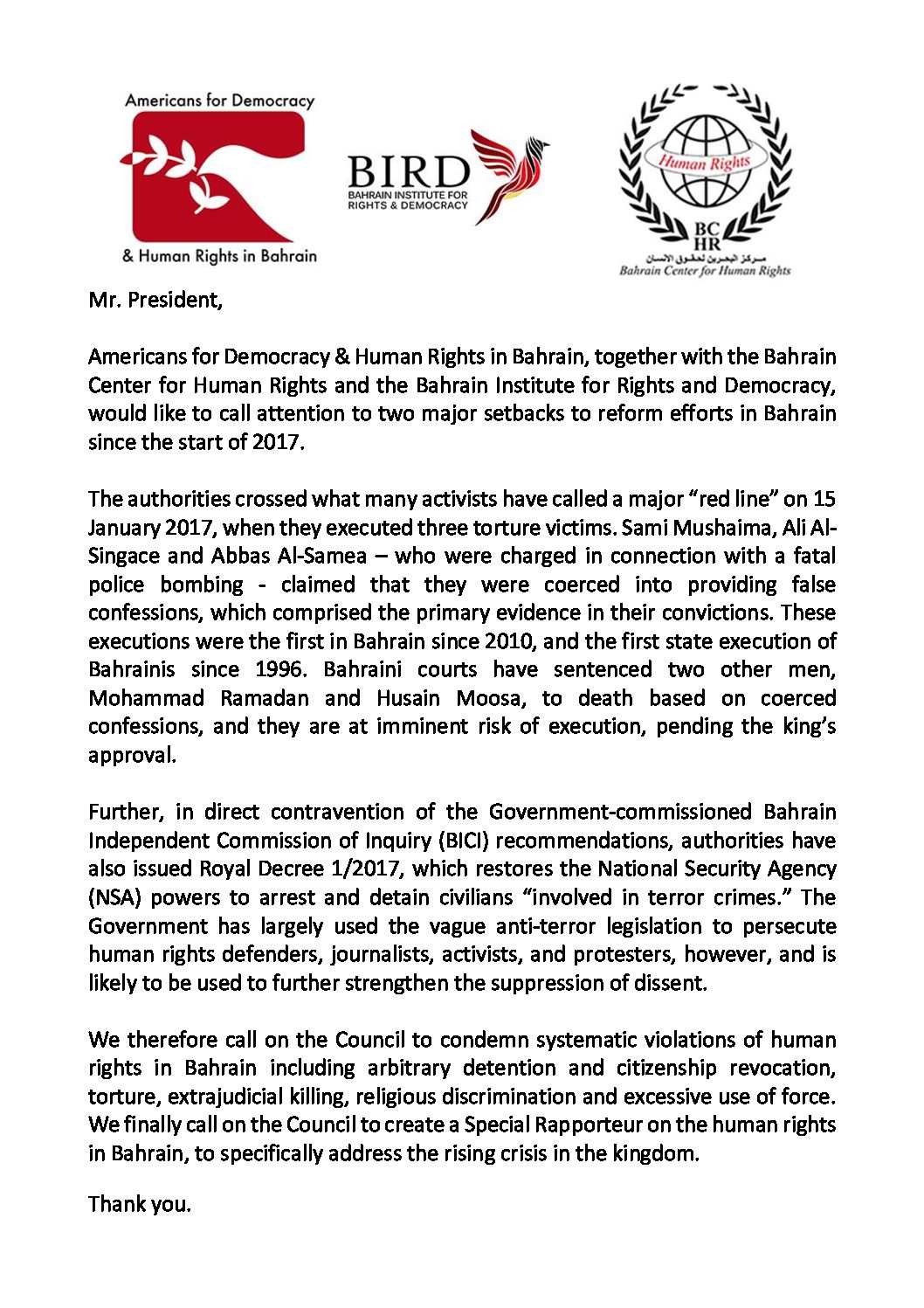 Americans for Democracy & Human Rights in Bahrain