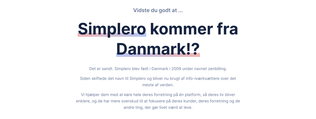 simplero på dansk