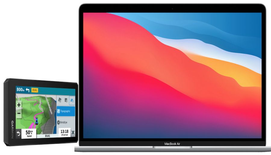 MacBook M1 og Garmin Zumo XT