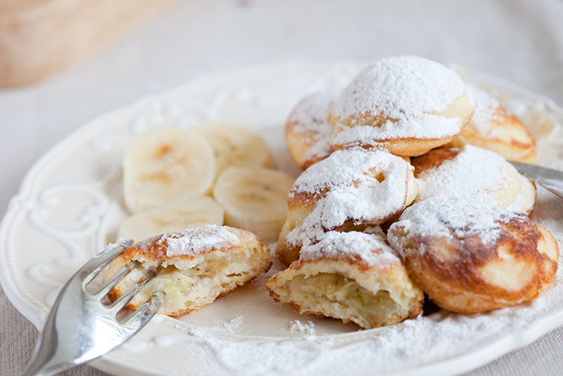 veganske æbleskiver med banan