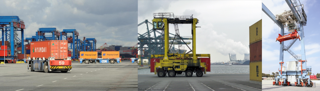 Straddle Carriers, RTG, AGV, Cranes