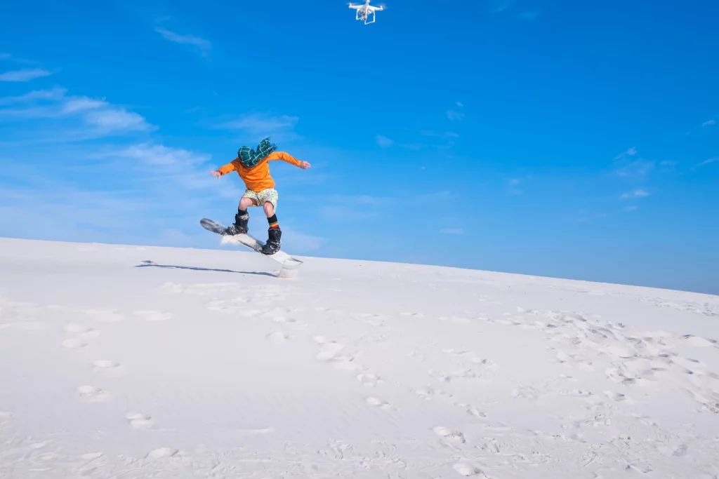 Snowboarding with Drones
