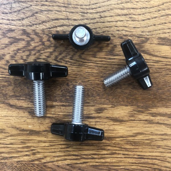 5/16-18 UNC T Knob Thumb Screw with Delrin Head in Various Sizes Black