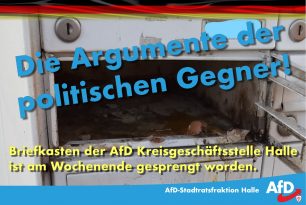 Anschlag auf Briefkasten der AfD Kreisgeschäftsstelle Halle (Saale)