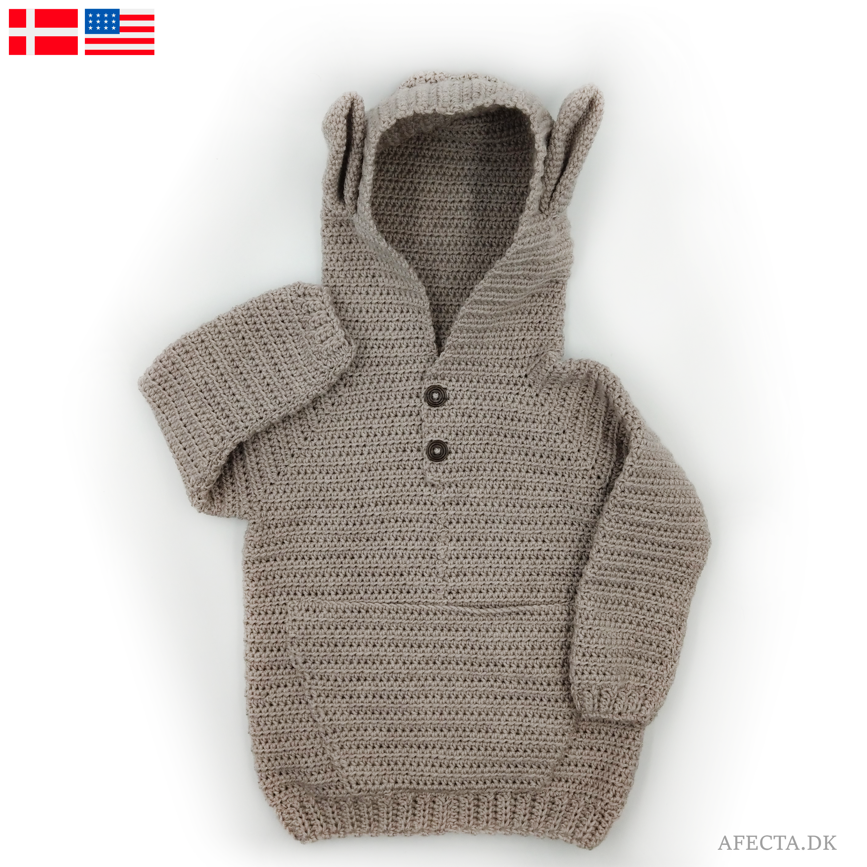 Kænguru hoodie (str. 44-158) - Billede 2