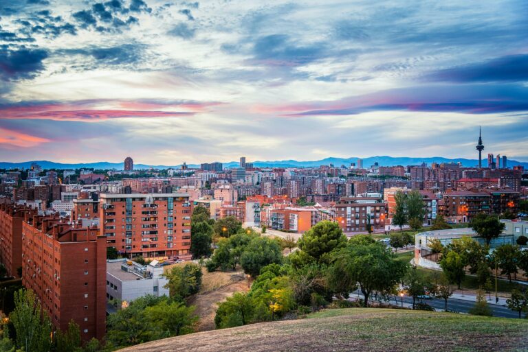 Cityscape at sunset. Madrid