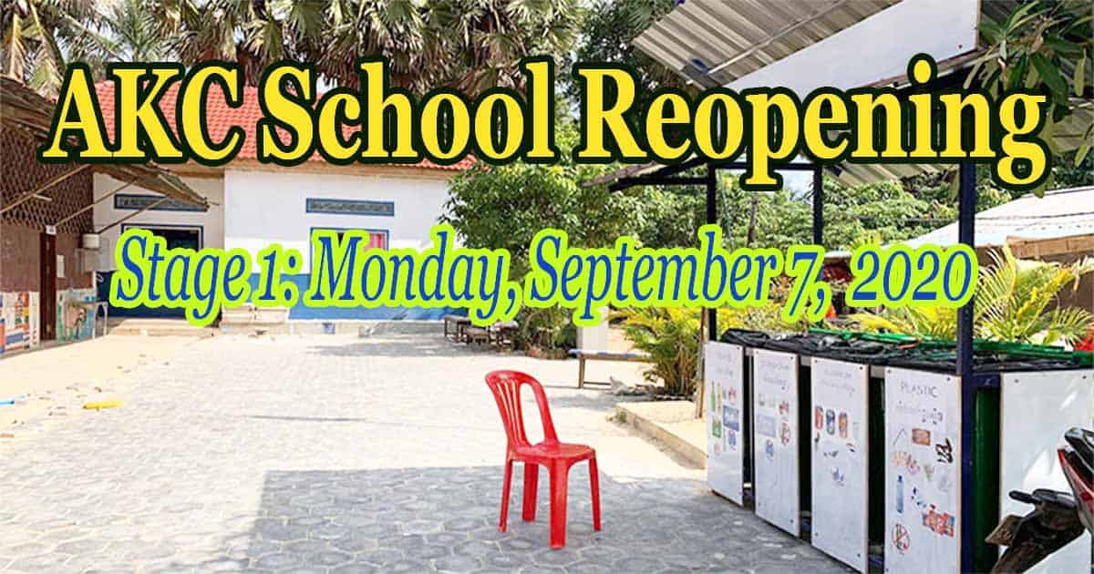 AKC School Reopening – September 2020