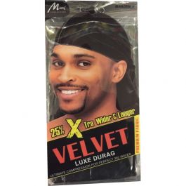 Murry VELVET Durag Black. 6Pcs