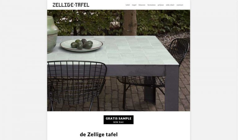 Website Zellige tafel Agency One